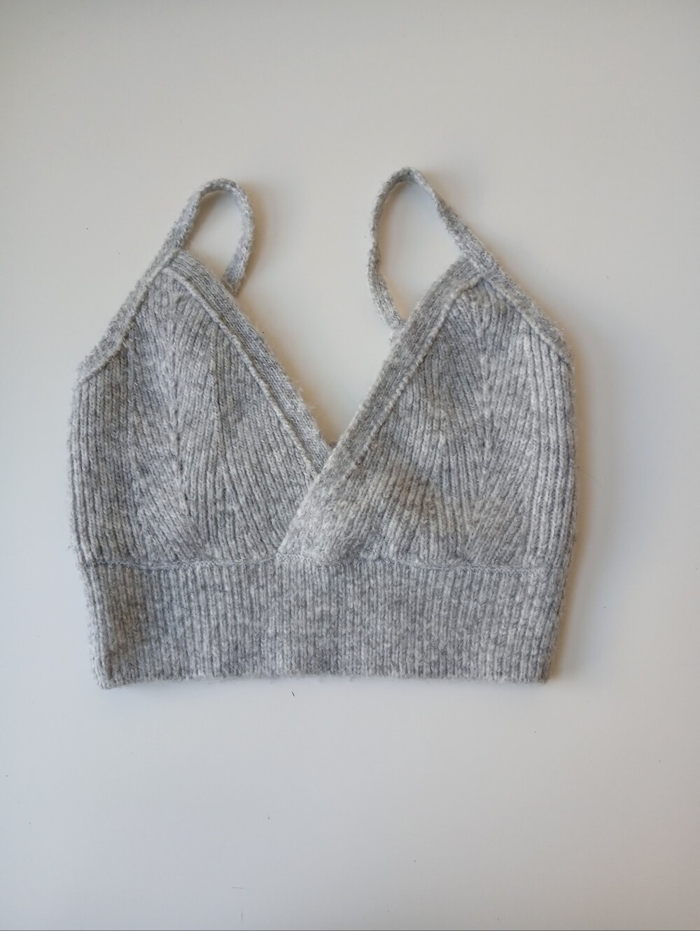 Abercrombie & Fitch Sweater Bralette Top Light Gray Women's Small